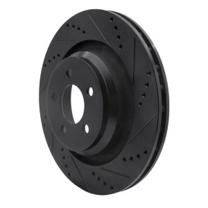 Chrysler 300 Brake Rotor (1) - Rear Right - R1 Concepts - Drilled & Slotted - Black - `05-`23